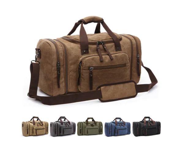 Travana canvas tote being packed with travel essentials