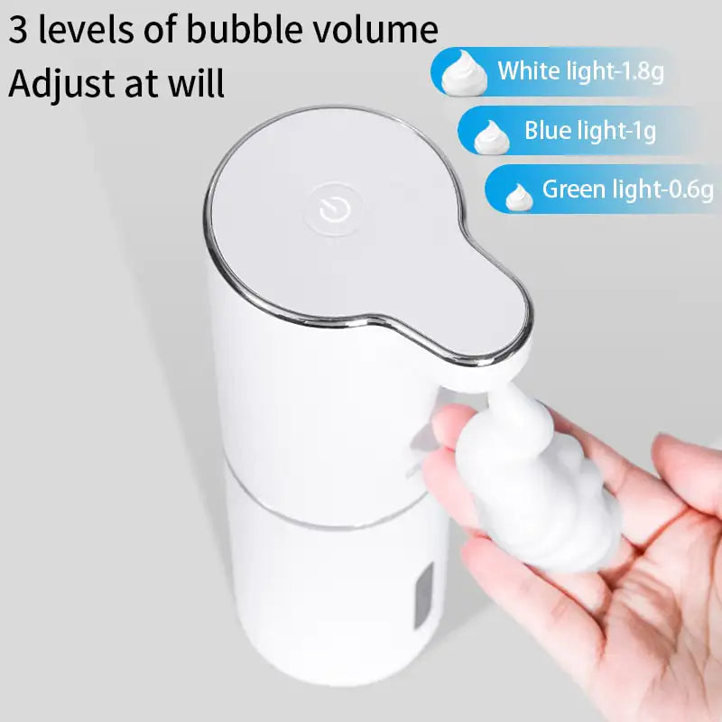 Foamora dispenser in kitchen next to sink
