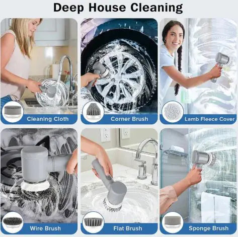 PowerScrub electric cordless cleaning brush full product view