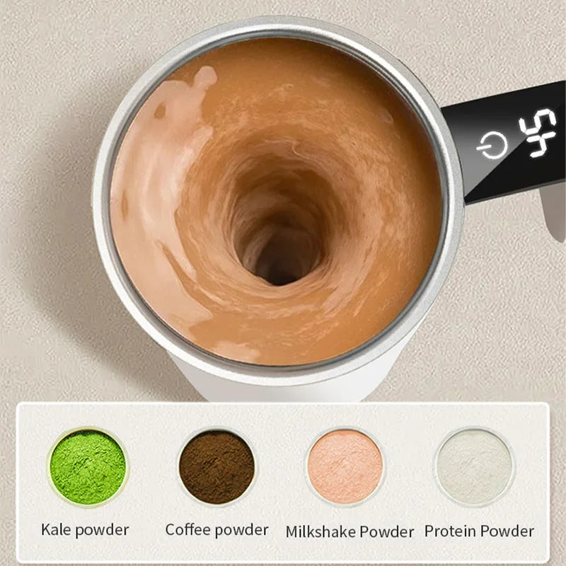 Self-stirring mug in black color option