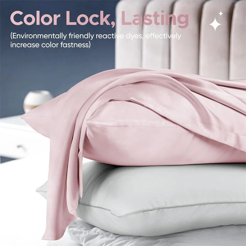 Silvella pillowcase in pink color option on pillow