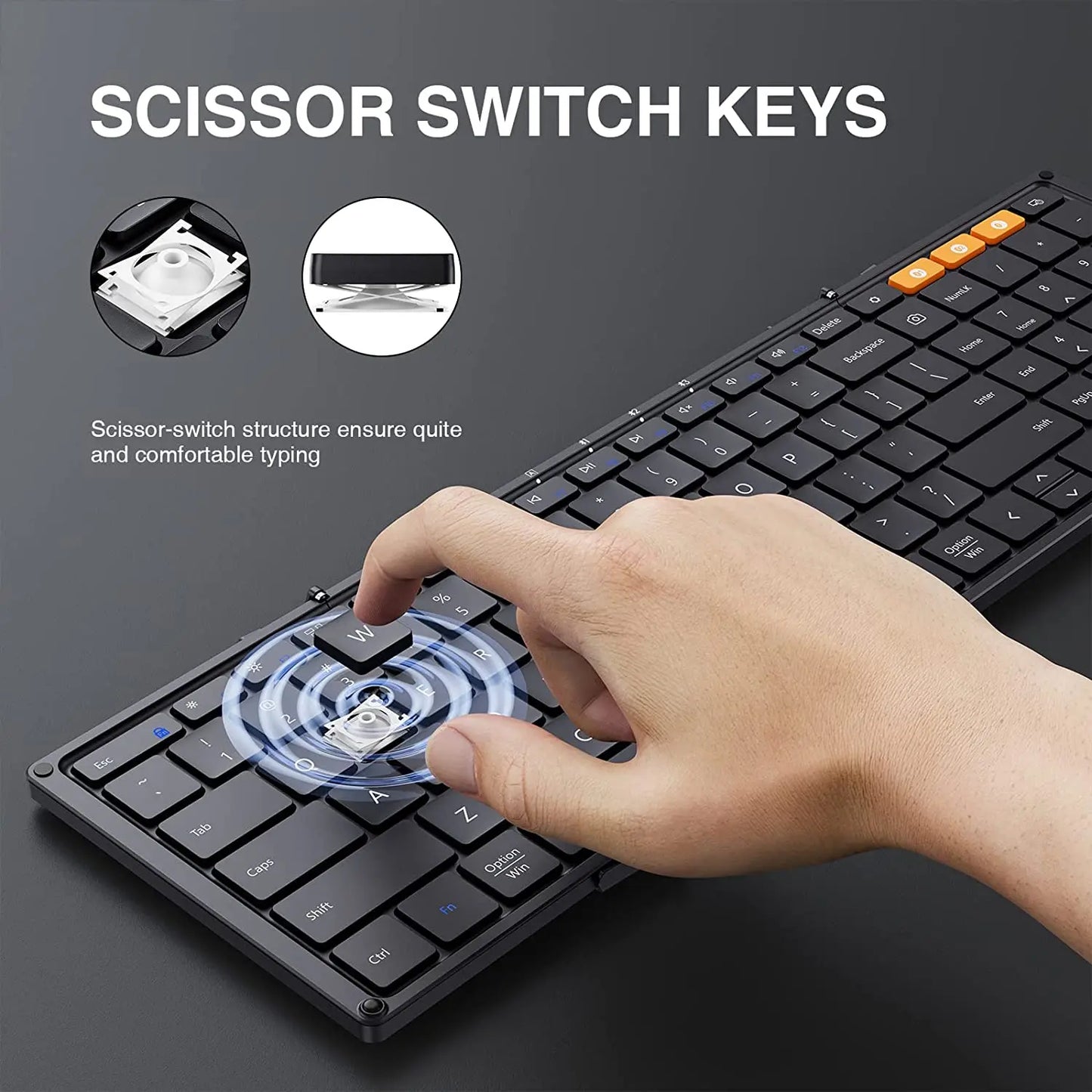Foldable keyboard in gray color option