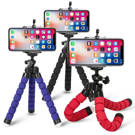 Flexible mini octopus tripod for smartphone in red