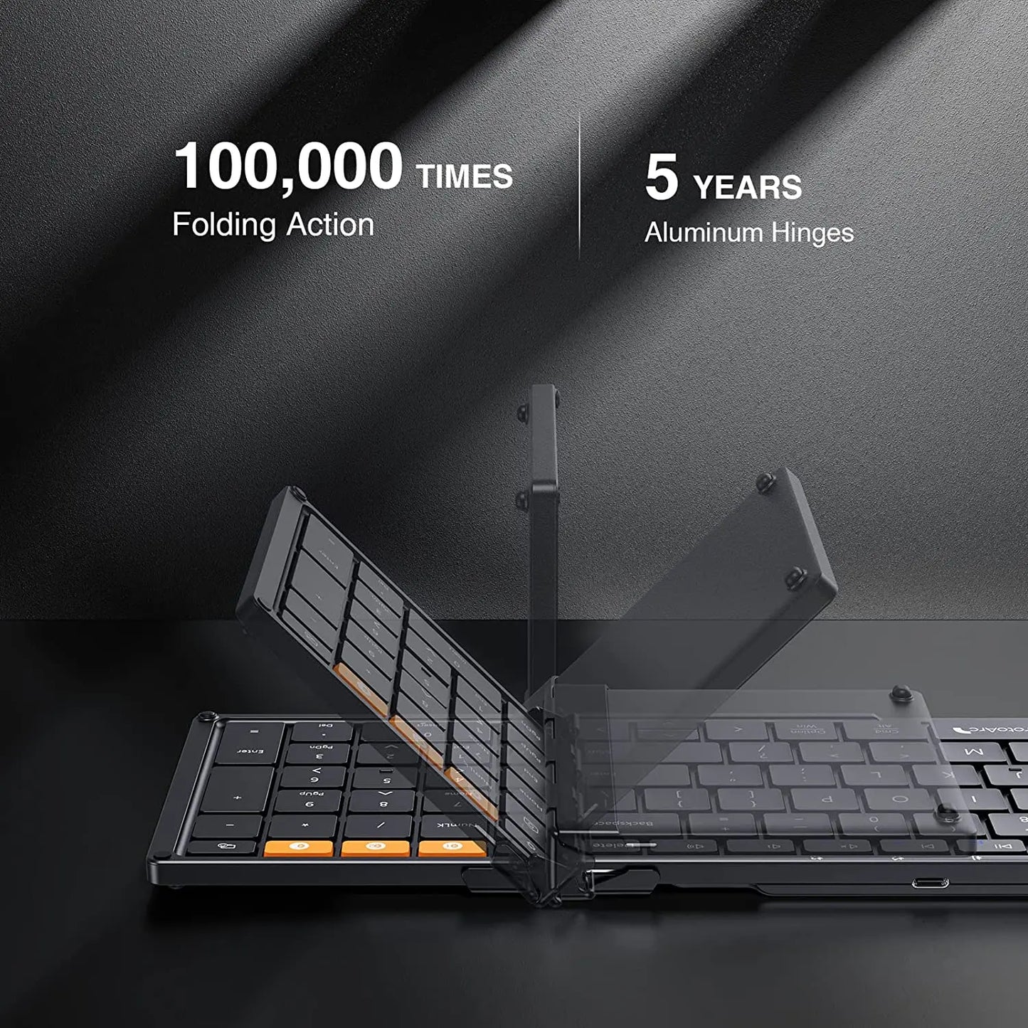 Slim portable wireless keyboard folded compact for travel