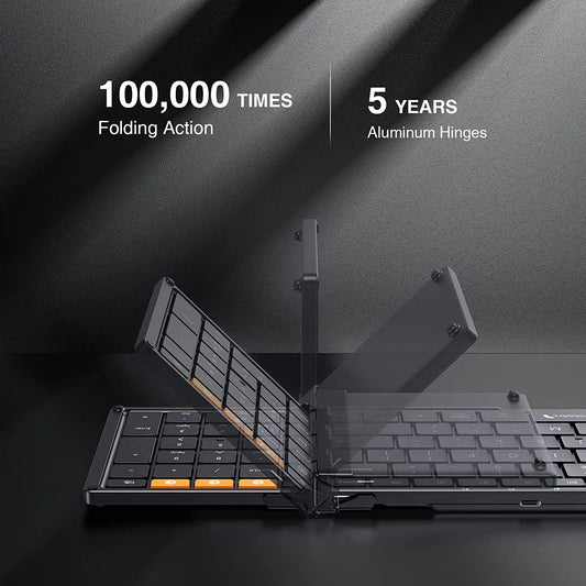 Slim portable wireless keyboard folded compact for travel