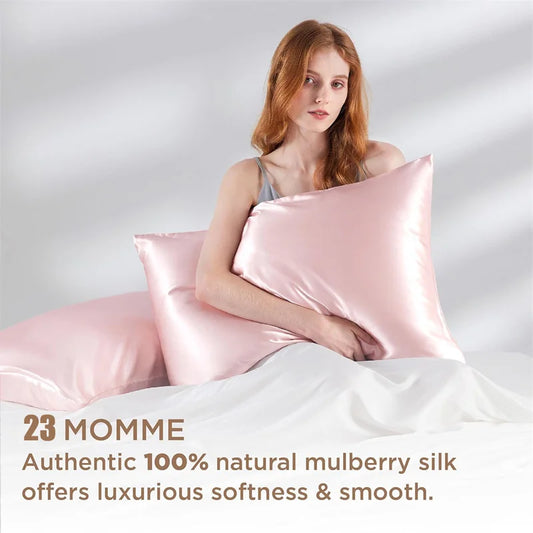 Silvella 100% mulberry silk pillowcase 2-pack full product view
