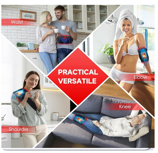 Lumetra infrared therapy pad wrapped around knee for pain relief