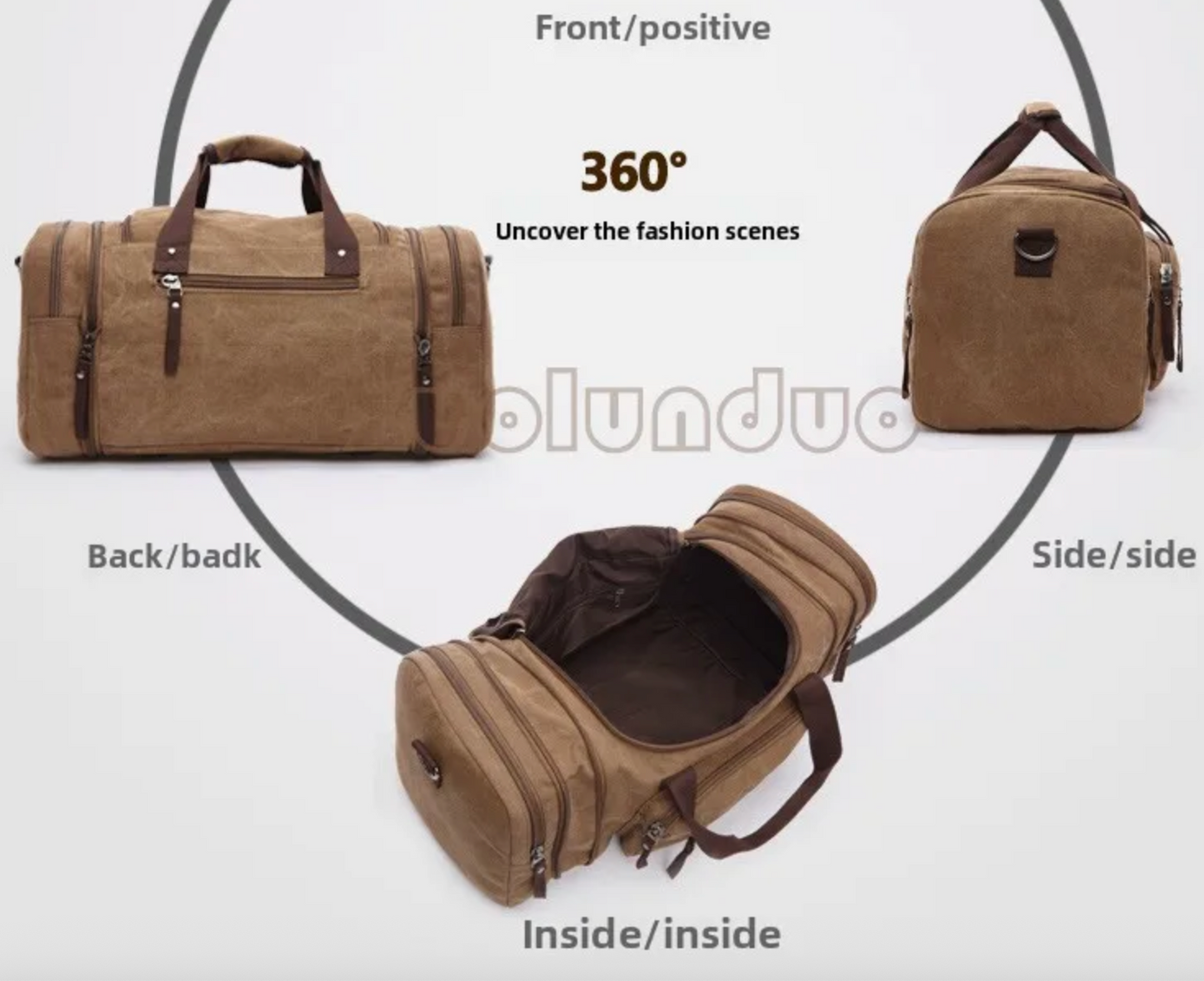 Travana bag side pockets and water bottle holder