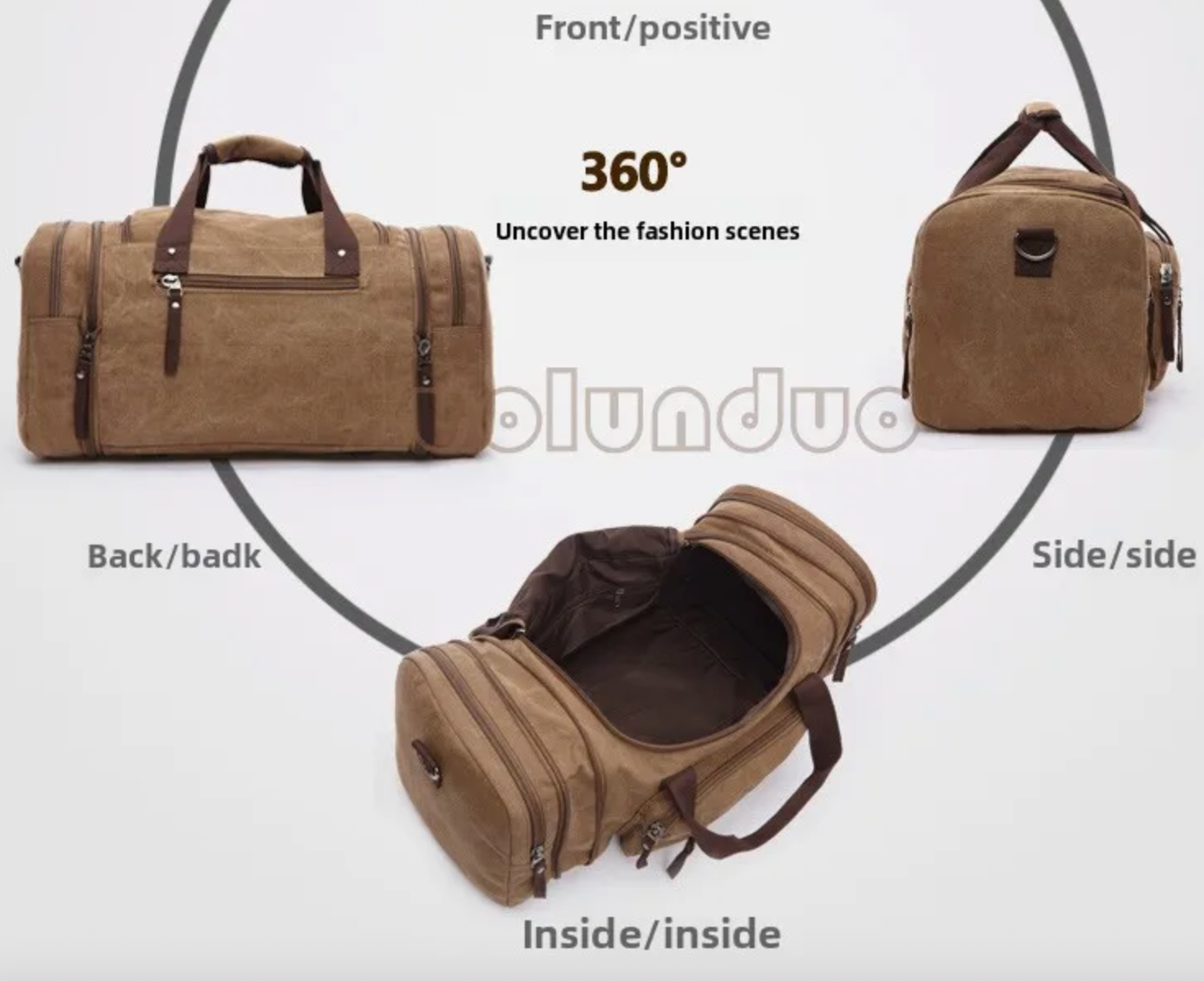 Travana bag side pockets and water bottle holder