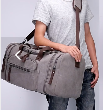 Travana travel bag front pocket and zipper detail close up