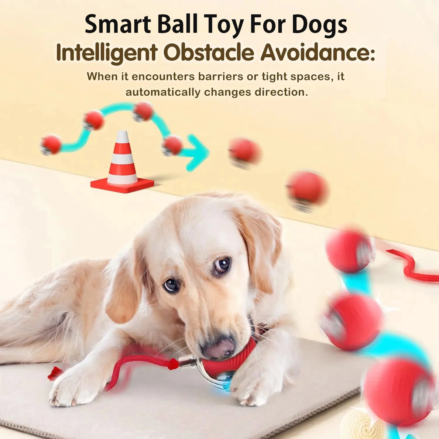 Auto-rolling pet toy in green color option
