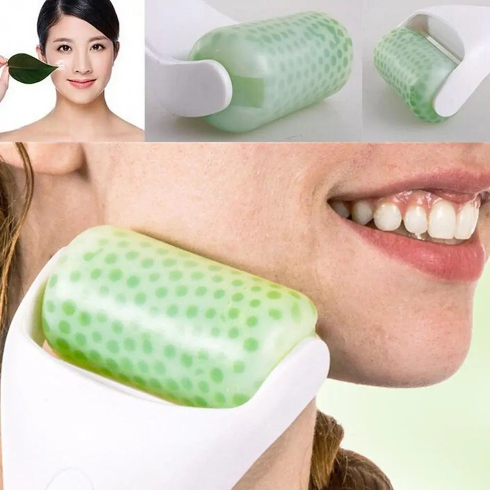 Chillura ice roller showing frost and cooling effect close up