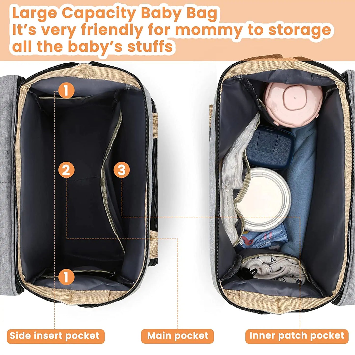 Toteletto bag unfolded into portable baby changing station