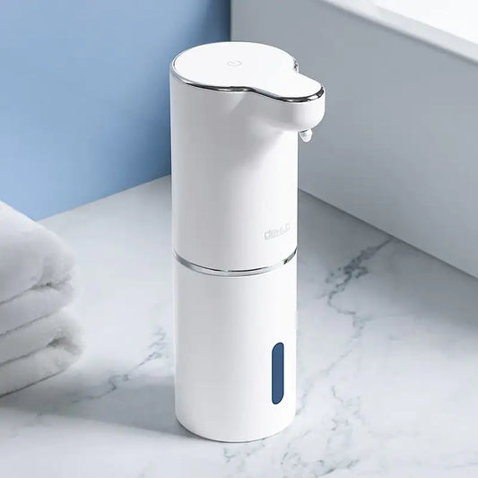 Foamora touchless soap dispenser dispensing foam into hand