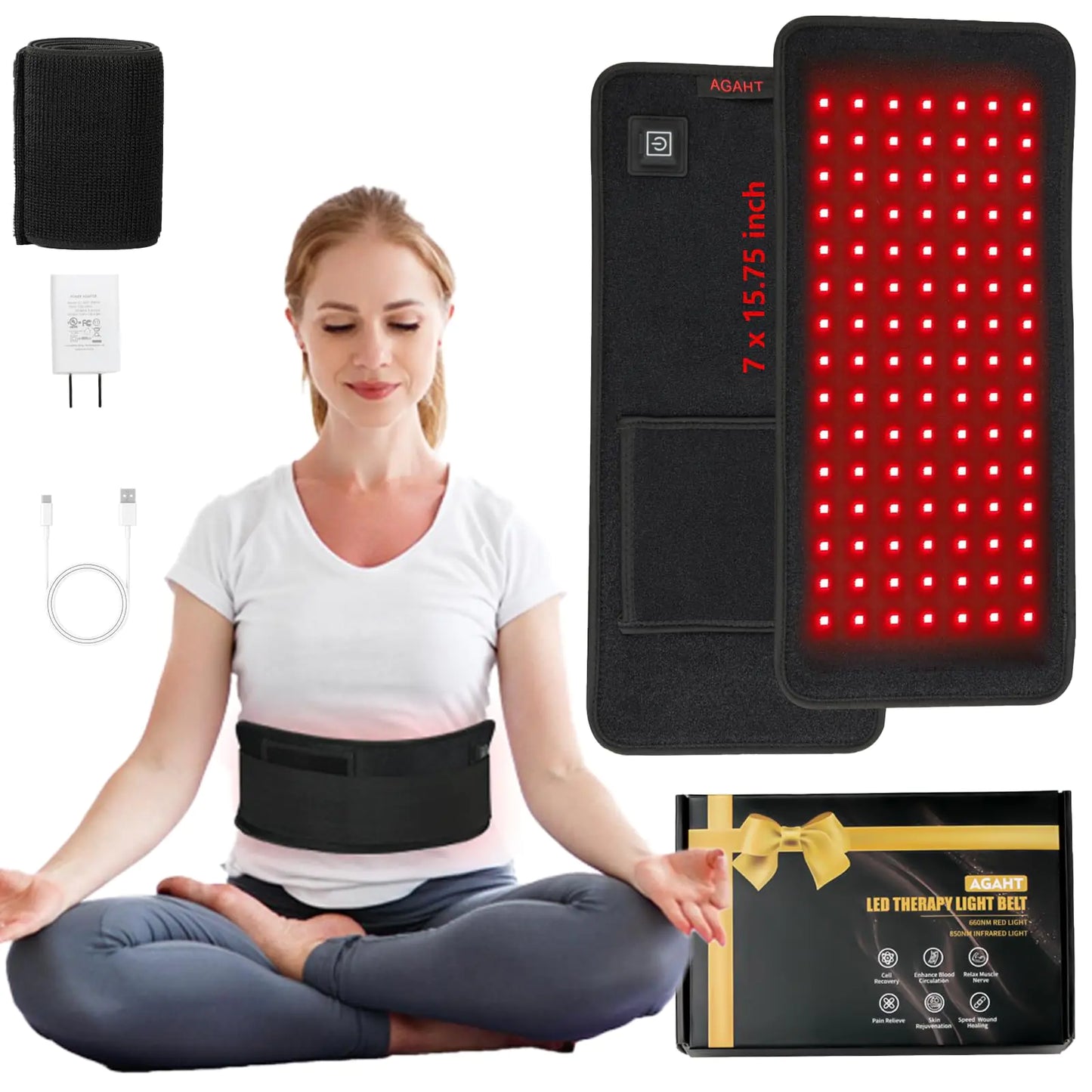 Lumetra portable red light therapy pad full product view